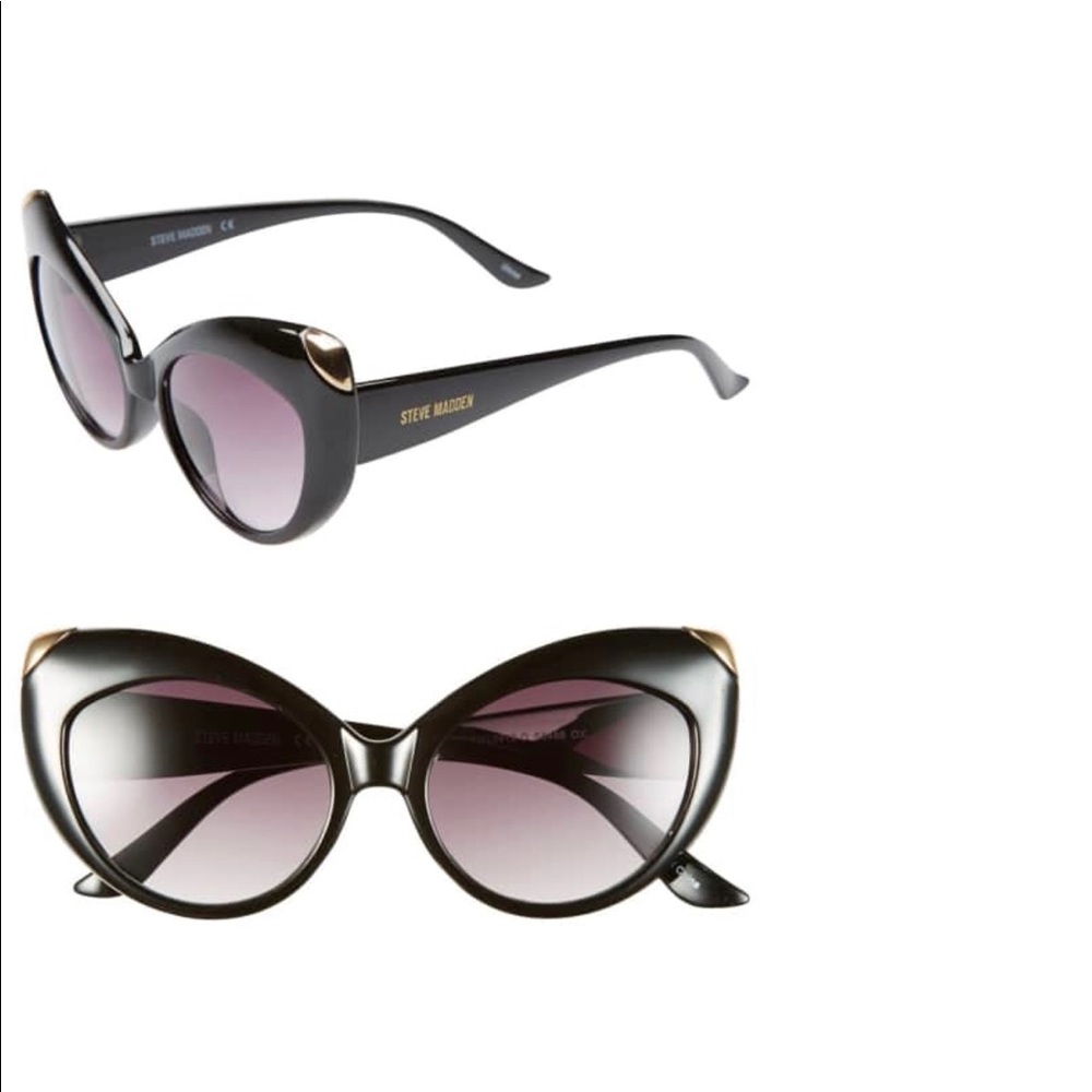 Steve Madden black cat-eye sunglasses